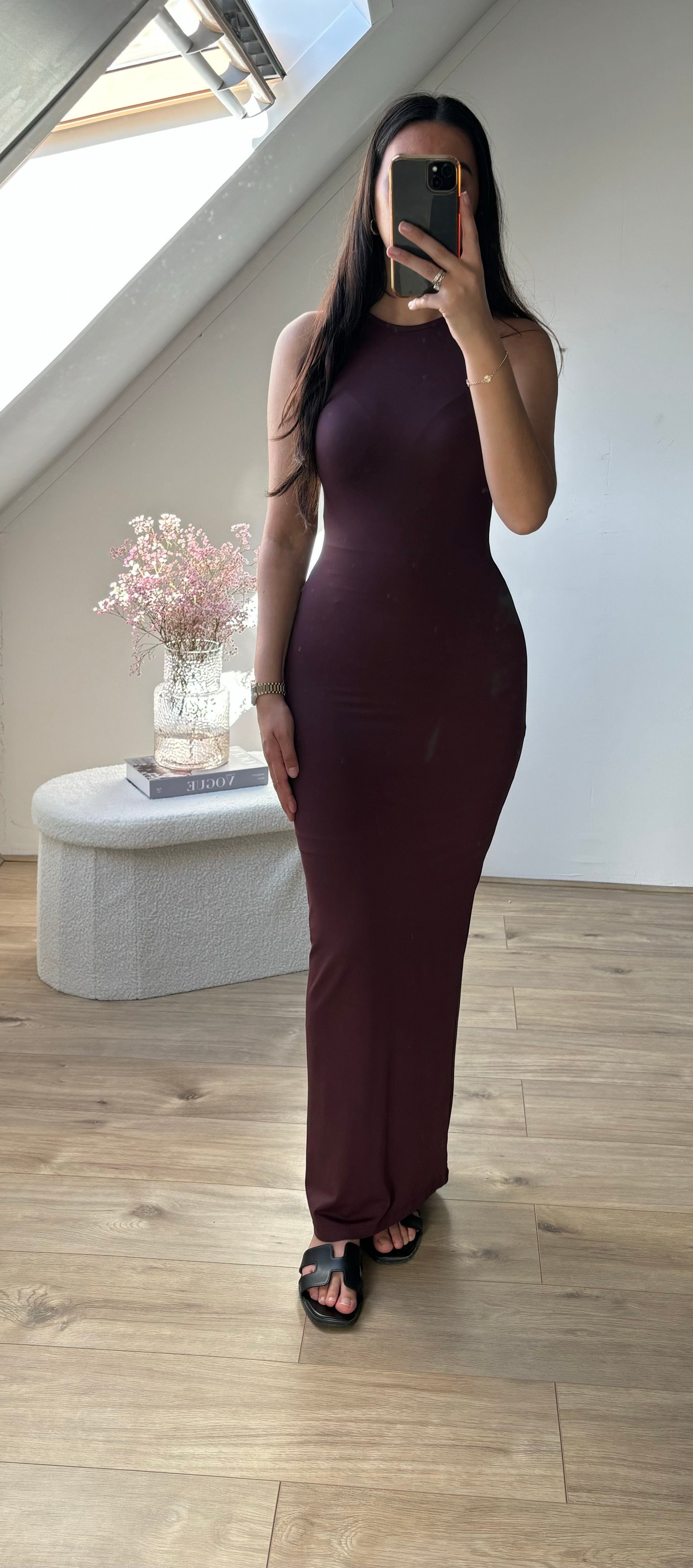 Lina bordeaux dress