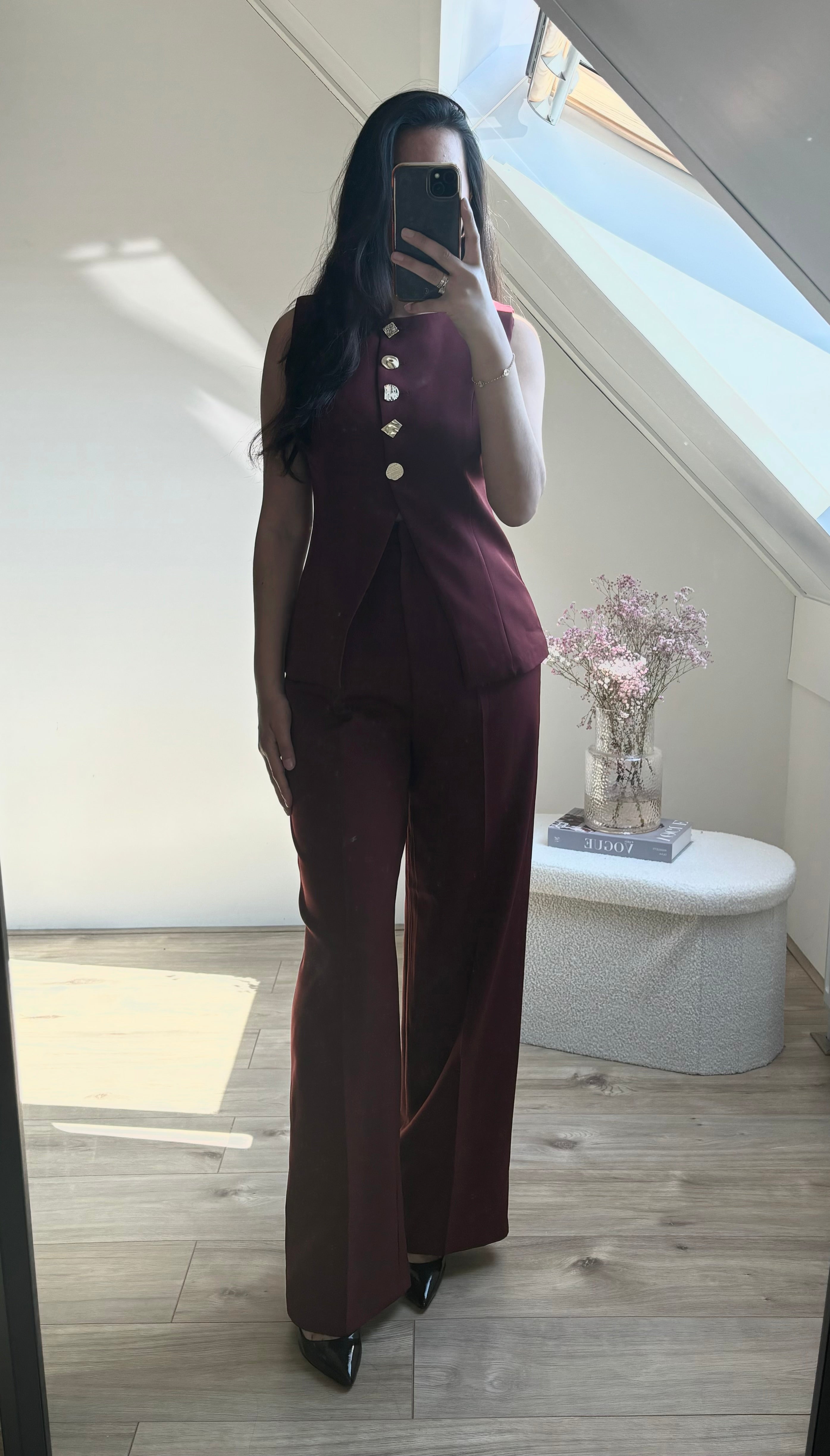 Azra bordeaux top